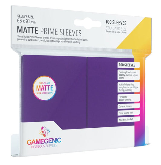 GameGenic Matte Prime Sleeve - Standard Size - Purple (100-Pack)
