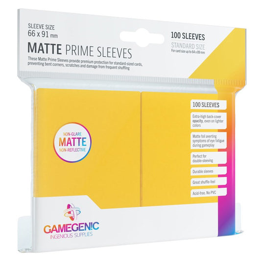 GameGenic Matte Prime Sleeve - Standard Size - Yellow (100-Pack)