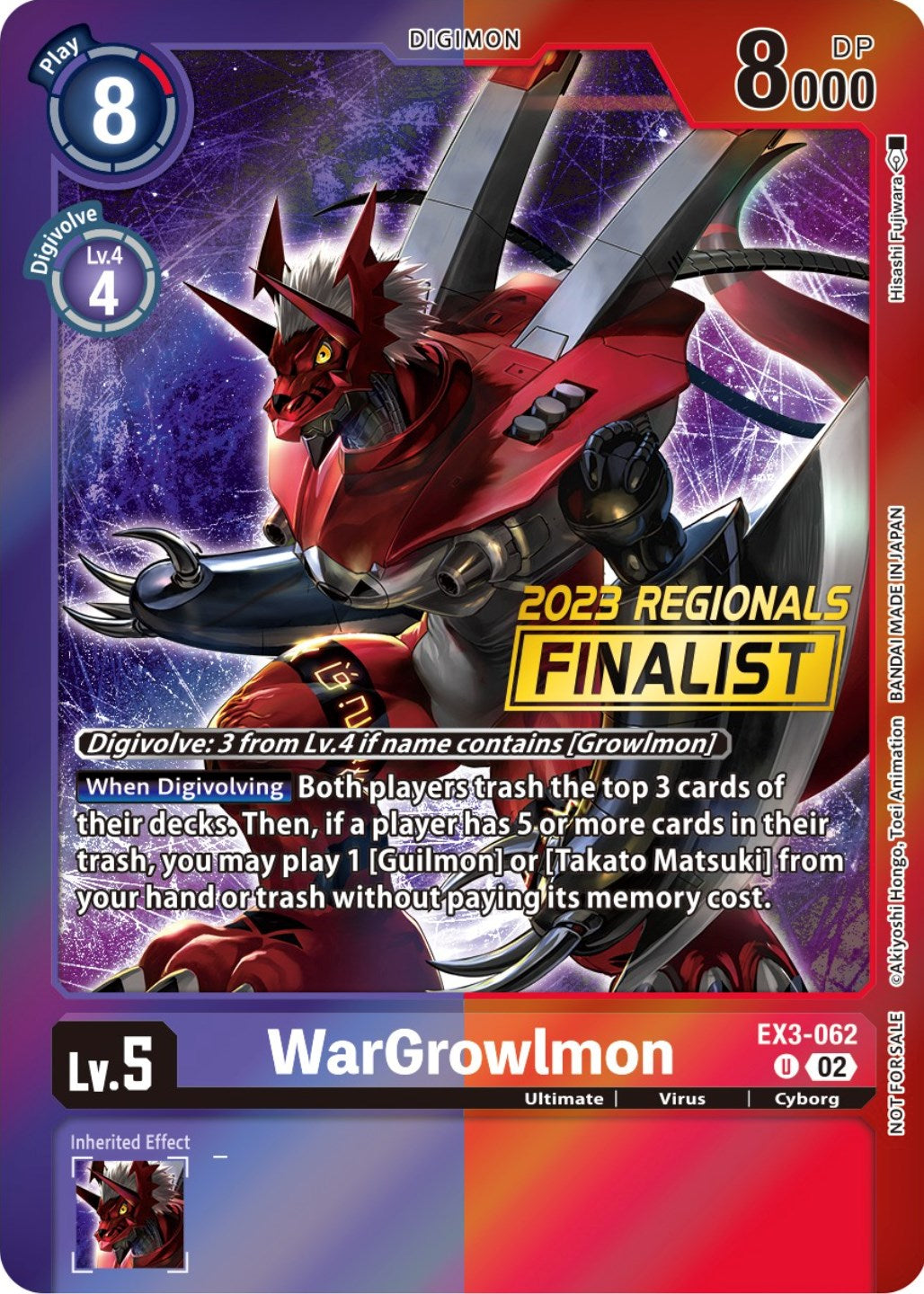 WarGrowlmon (2023 Regionals Finalist) [EX03 - EX3-062 U]