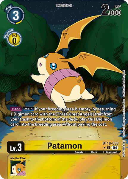 Patamon (Release Special Booster 2.0: Box Promotion Pack) [BT18-19 - BT18-033 R]