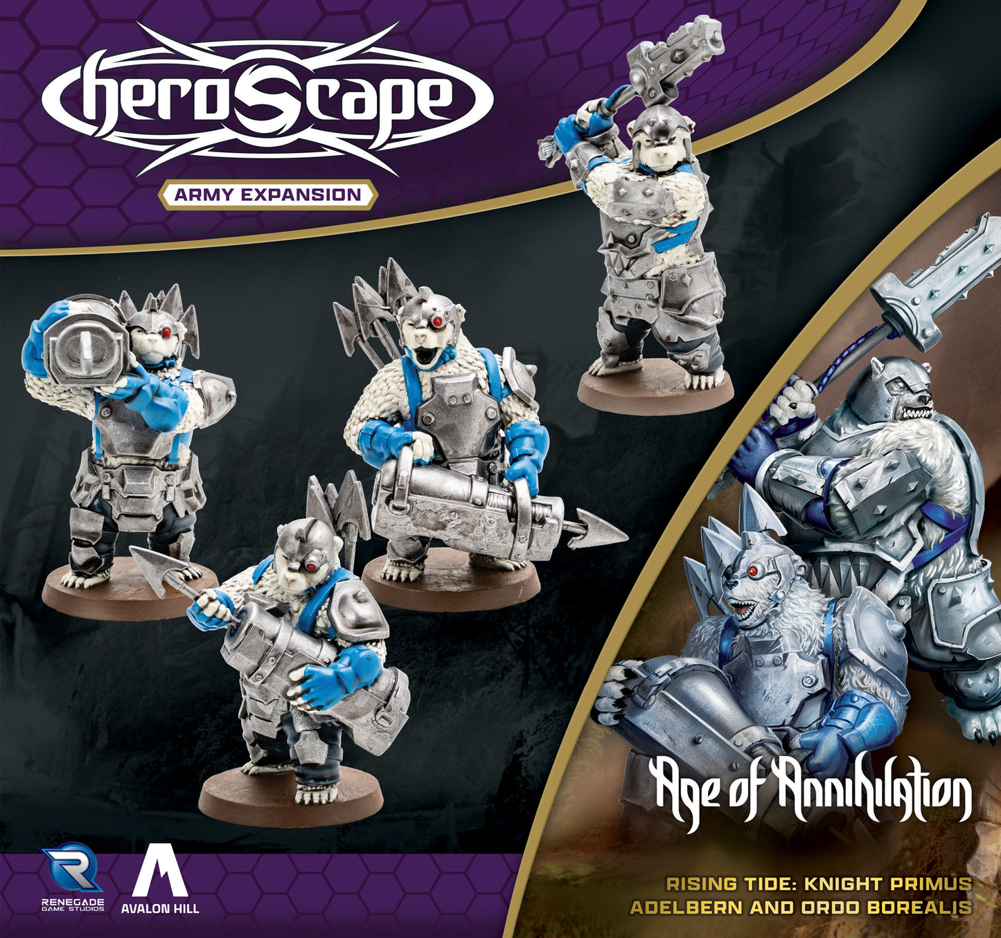 Heroscape Army Expansion - Rising Tide: Knight Primus Adelbern and Ordo Borealis